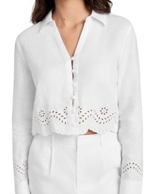 Women's Long-Sleeve Leyna Linen Top