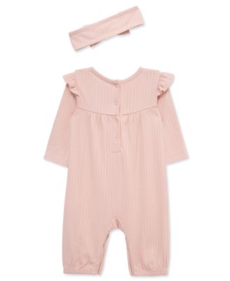 Baby Girls Jumpsuit & Headband Set