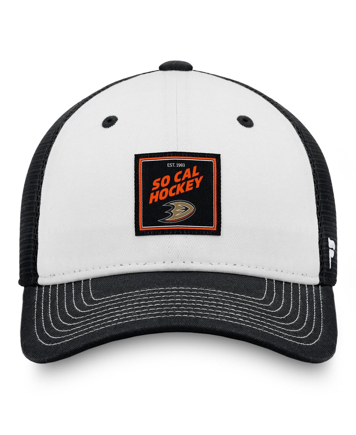 Fanatics Men's Black/white Anaheim Ducks Block Party Snapback Hat