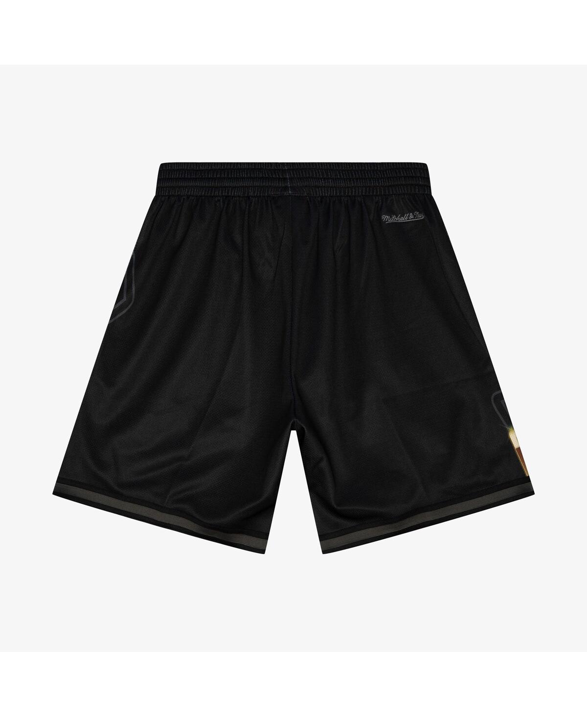 MITCHELL & NESS MEN'S BLACK SAN ANTONIO SPURS BIG FACE 4.0 FASHION SHORTS 