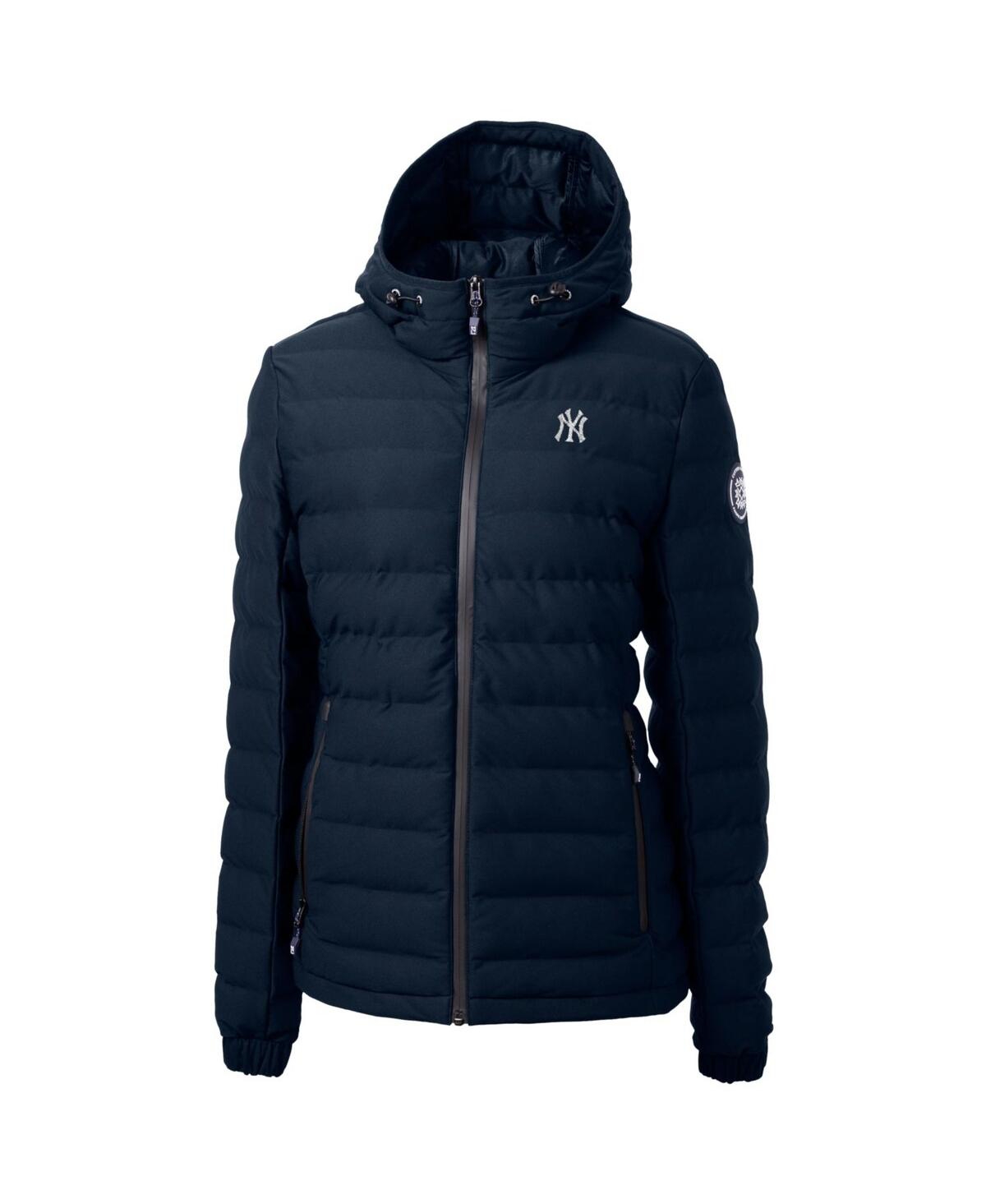 CUTTER & BUCK WOMEN'S NAVY NEW YORK YANKEES MISSION RIDGE PUFFER FULL-ZIP JACKET 