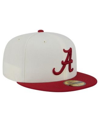 Men's Cream Alabama Crimson Tide Chrome 59FIFTY Fitted Hat