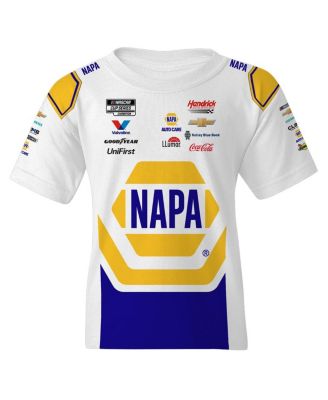 Big Boys and Girls White Chase Elliott NAPA Uniform T-Shirt