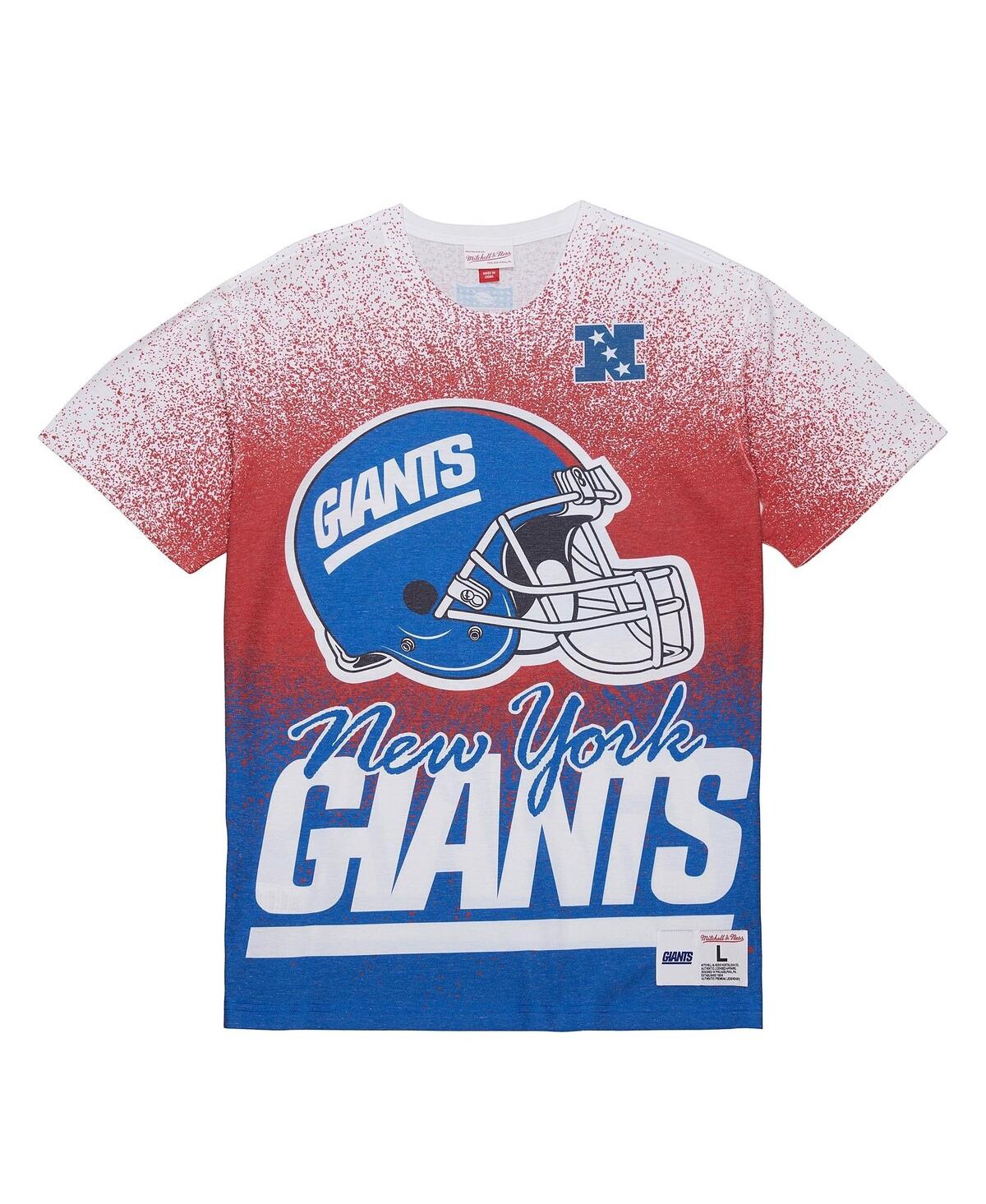 Mitchell & Ness White New York Giants Team Burst Vintage Logo T-shirt In Brown