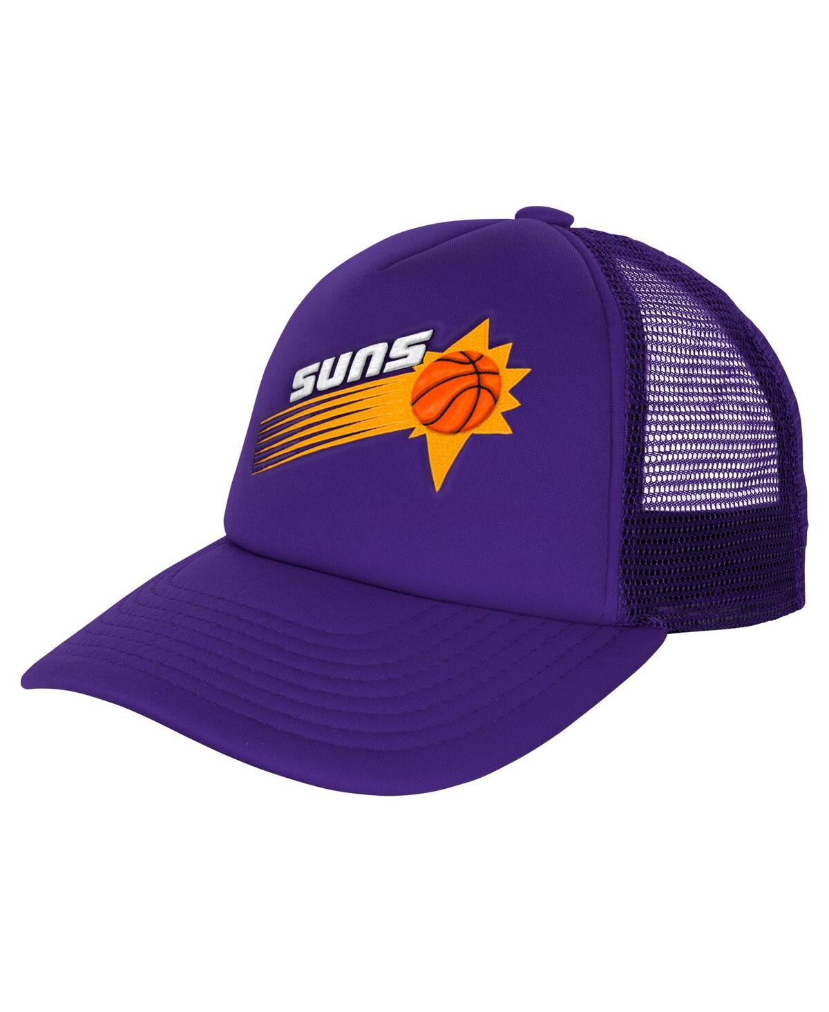 Shop Mitchell & Ness Big Boys And Girls Purple Phoenix Suns Core Evergreen Trucker Adjustable Hat