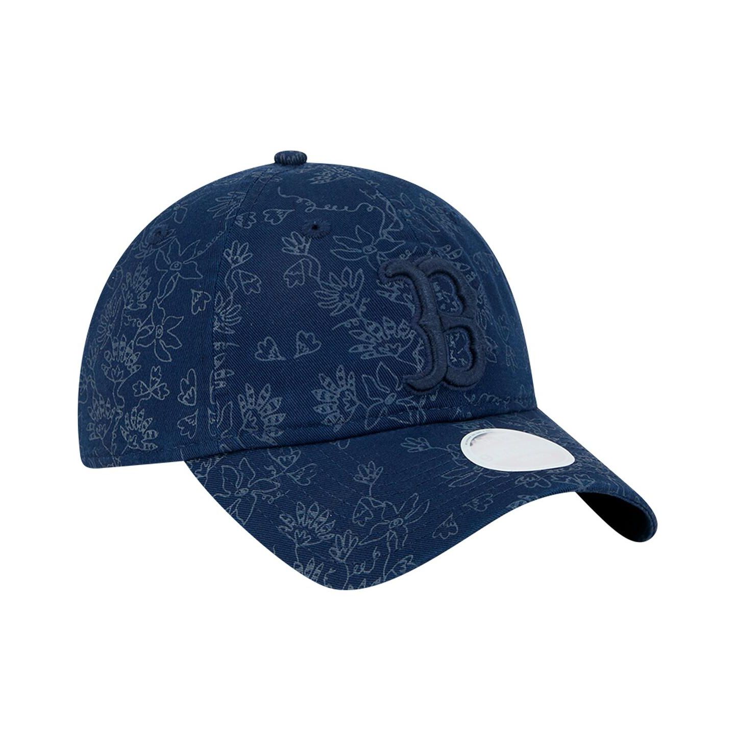 Женская кепка New Era Navy Boston Red Sox Tonal Floral 9TWENTY Adjustable Hat — фото 3