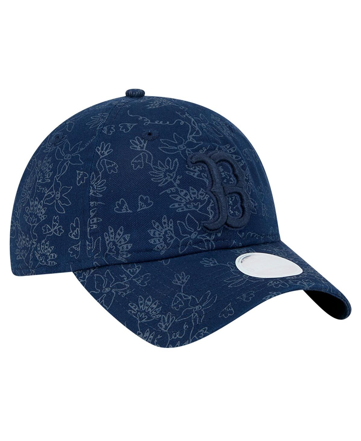 New Era Women's Navy Boston Red Sox Tonal Floral 9twenty Adjustable Hat