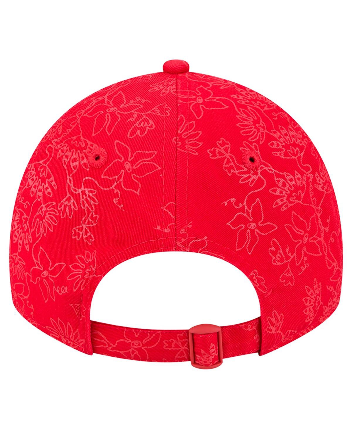 New Era Women's Red Los Angeles Angels Tonal Floral 9twenty Adjustable Hat