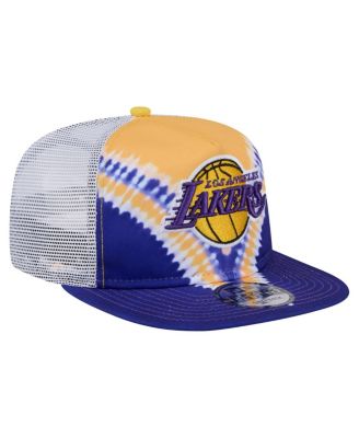 Men's Purple/Gold Los Angeles Lakers Throwback Dye Golfer Snapback Hat