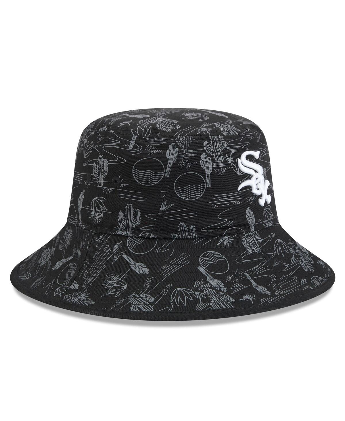 NEW ERA MEN'S BLACK CHICAGO WHITE SOX 2025 SPRING TRAINING ALL OVER PRINT BUCKET HAT 