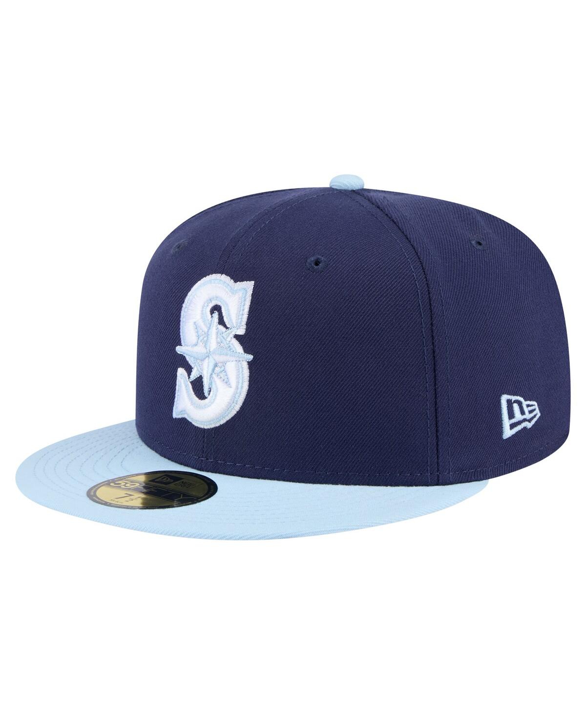 New Era Men's Navy/light Blue Seattle Mariners Color Pack 2-tone 59fifty Fitted Hat