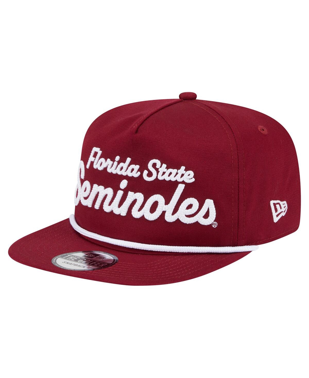NEW ERA MEN'S GARNET FLORIDA STATE SEMINOLES ADVENTURE TEAM TEXT GOLFER SNAPBACK HAT 