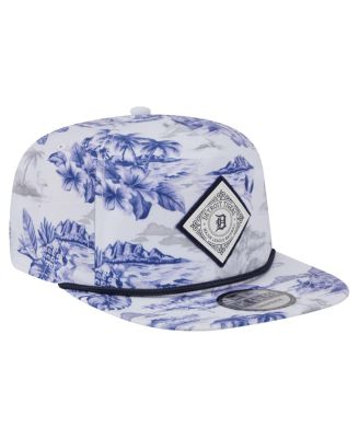 Men's White Detroit Tigers Printed Island Golfer Snapback Hat
