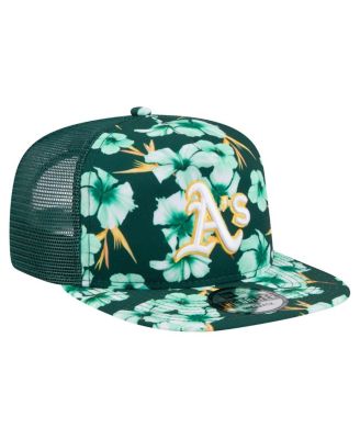 Men's Green Athletics Adventure Pattern Golfer Trucker Snapback Hat