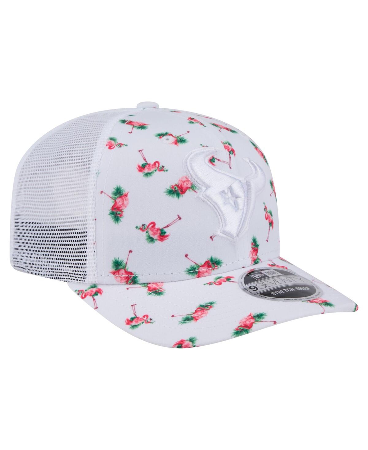 NEW ERA MEN'S WHITE HOUSTON TEXANS ADVENTURE FLAMINGO PATTERN 9SEVENTY STRETCH-SNAP HAT 