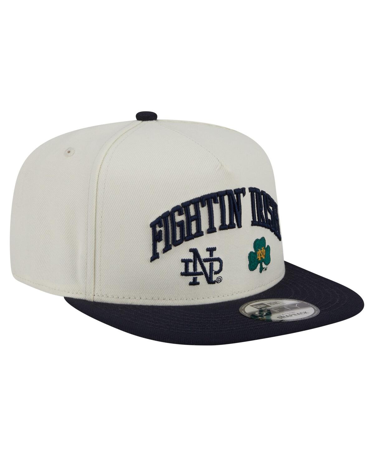 NEW ERA MEN'S WHITE NOTRE DAME FIGHTING IRISH COLLEGIATE 9FIFTY A-FRAME SNAPBACK HAT 