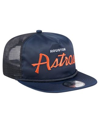 Men's Navy Houston Astros Retro Satin Script Golfer Adjustable Hat