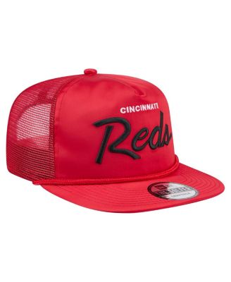 Men's Red Cincinnati Reds Retro Satin Script Golfer Adjustable Hat