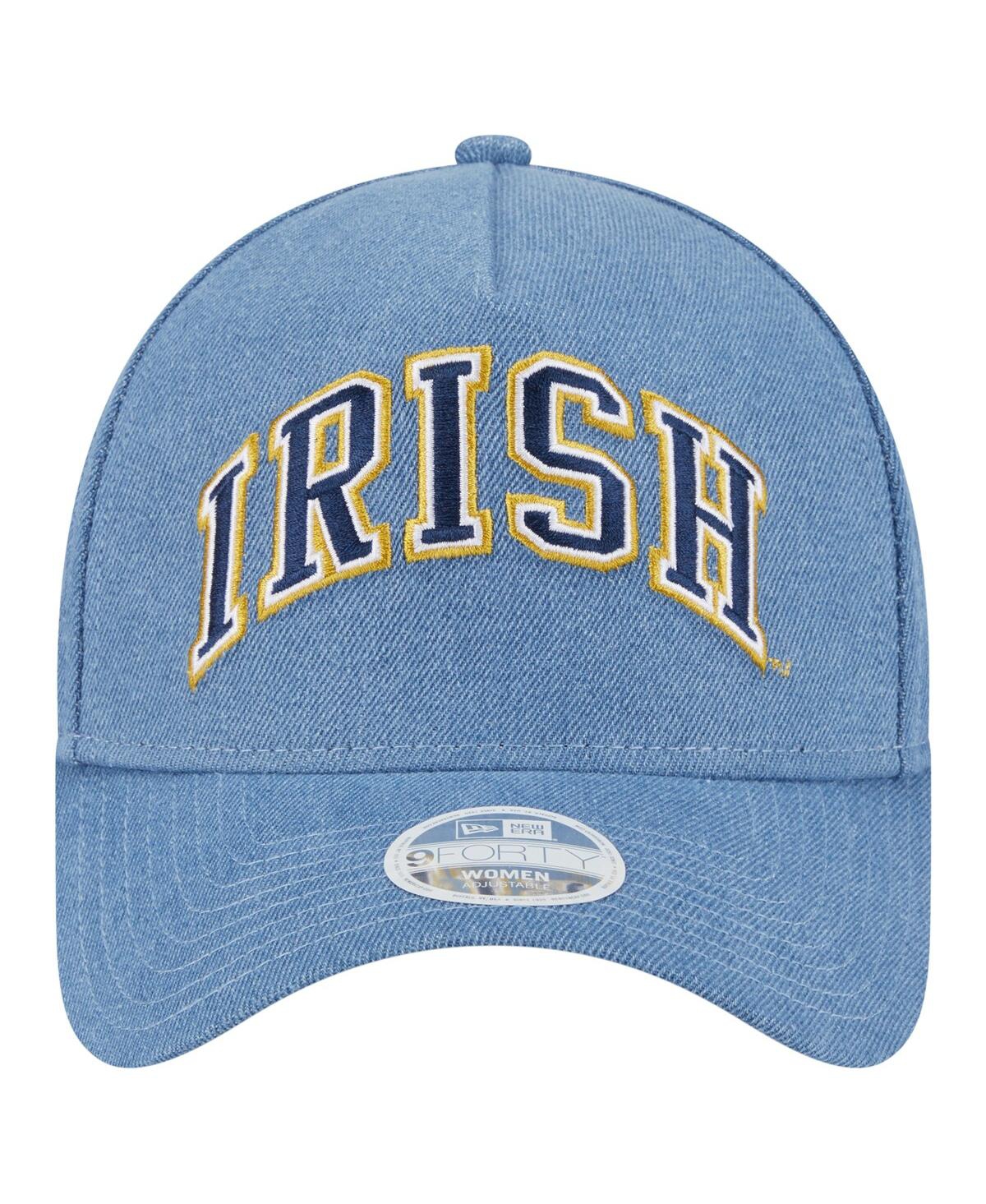 New Era Women's Denim Notre Dame Fighting Irish A-frame 9forty Adjustable Hat
