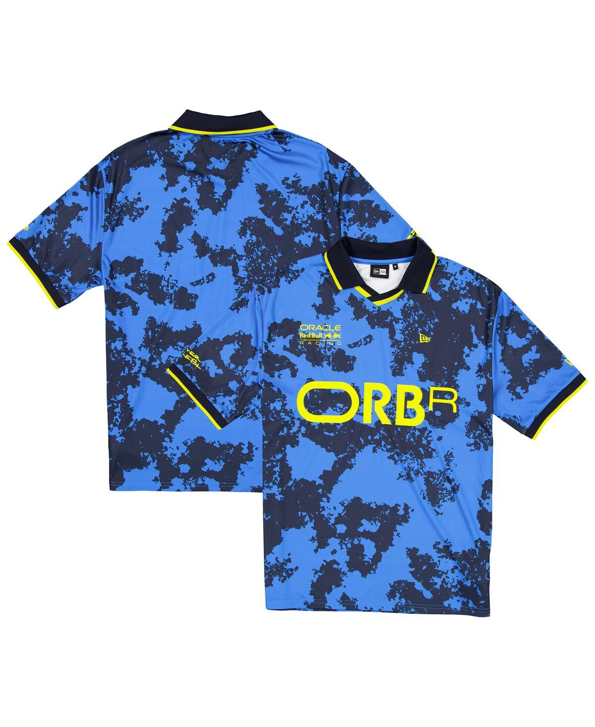 Men's Blue Red Bull Racing Graphic Collared Soccer Shirt - Blue