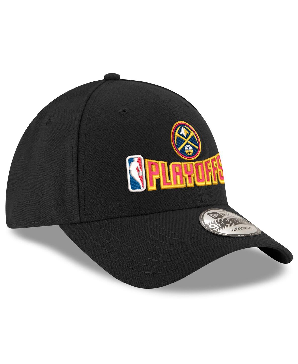 NEW ERA MEN'S BLACK DENVER NUGGETS 2025 NBA PLAYOFFS 9FORTY ADJUSTABLE HAT 