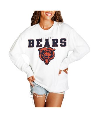 Gameday Couture - Women's White Chicago Bears Big Goals Oversized Long Sleeve T-Shirt