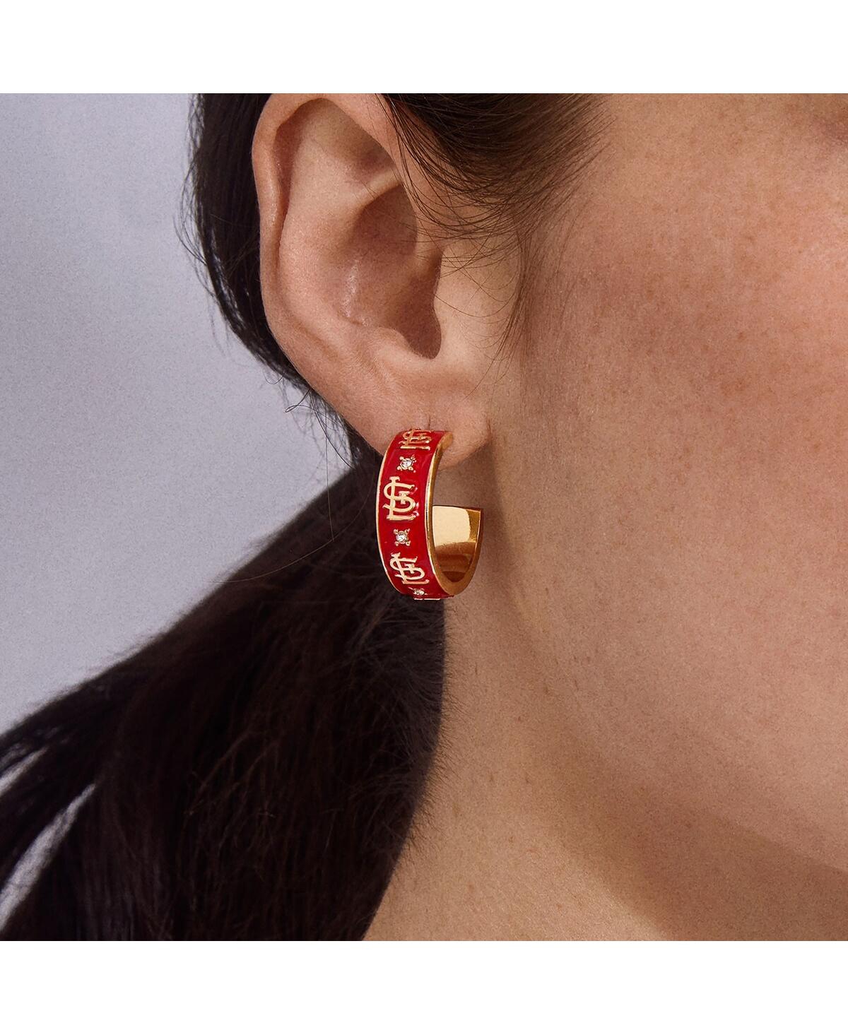 Wear By Erin Andrews X Baublebar St. Louis Cardinals Enamel Hoop Earrings
