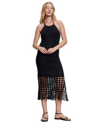 Sanctuary - Women's Promenade Cotton Crochet Fringe-Hem Dress