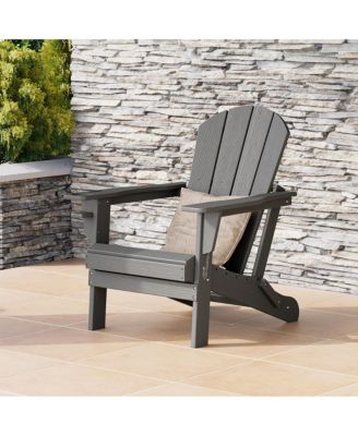 Outdoor Patio HDPE Resin Adirondack Chair With Cup Holder and Phone Holder
