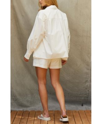 Women's Jaz Button up & Boxer Shorts Three Piece Set