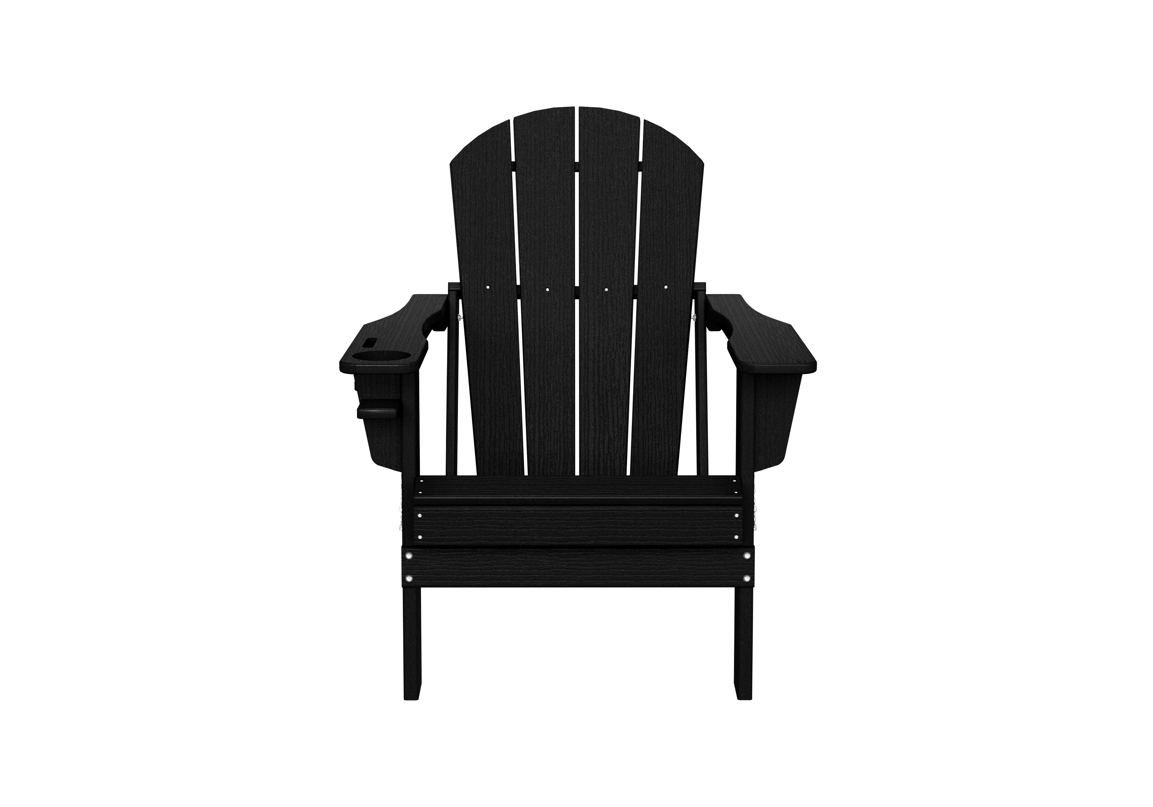 Outdoor Patio Hdpe Resin Adirondack Chair With Cup Holder and Phone