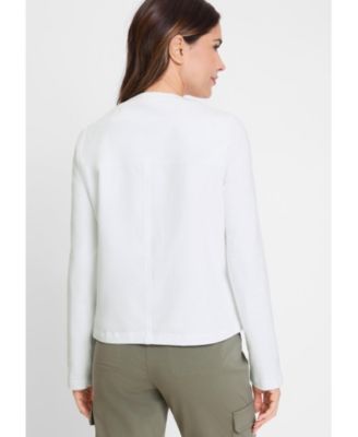 Women's Mixed Media Zip Front Jacket