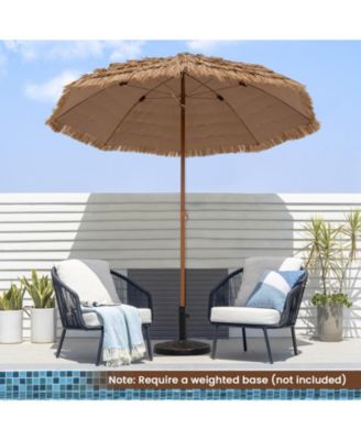 8FT Hula Thatched Tiki Umbrella Hawaiian Style Beach Umbrella Patio