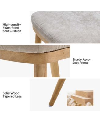  Set of 2  Wood & Upholstered  Ergonomic Design, Easy to Assemble  Dining Chairs