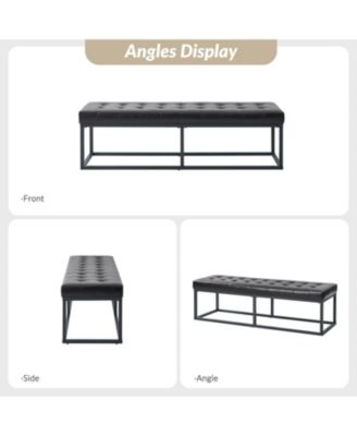 Amalia Mid-century Modern Bench with Button-tufted