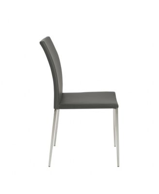 Set of 2 Faux Leather Steel Stacking Chairs for Dining Room or Office Seating