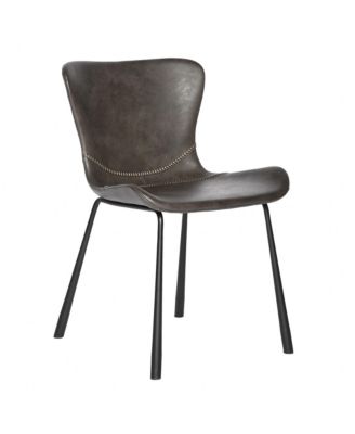 Set of 2 Faux Leather Side Chairs for Dining Room or Home Office Seating