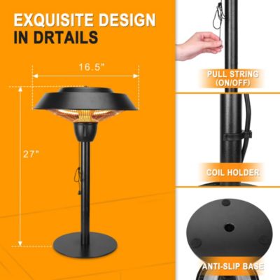 5100 Electric Tabletop Patio Heater – Instant Silent Warmth, Stylish Indoor/Outdoor Design, wateproof Luxury Heating for Patio, Deck, Living Room