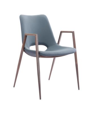 Set of Two Upholstered Faux Leather Open Back Dining Arm Chairs