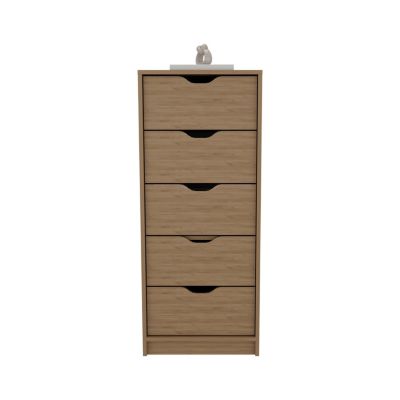 Houma 5 Drawers Narrow Dresser, Slim Storage Chest of Drawers