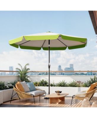 10 ft tassel umbrella, outdoor umbrella with tilt and crank for garden, deck, backyard, pool and beach, green