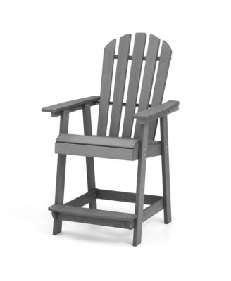 4PCS Bar Stool HDPE Chair w/ Armrest Footrest Home Indoor Outdoor Patio