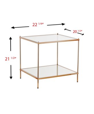 Glass Square End Table with Minimalist Design for Living Room