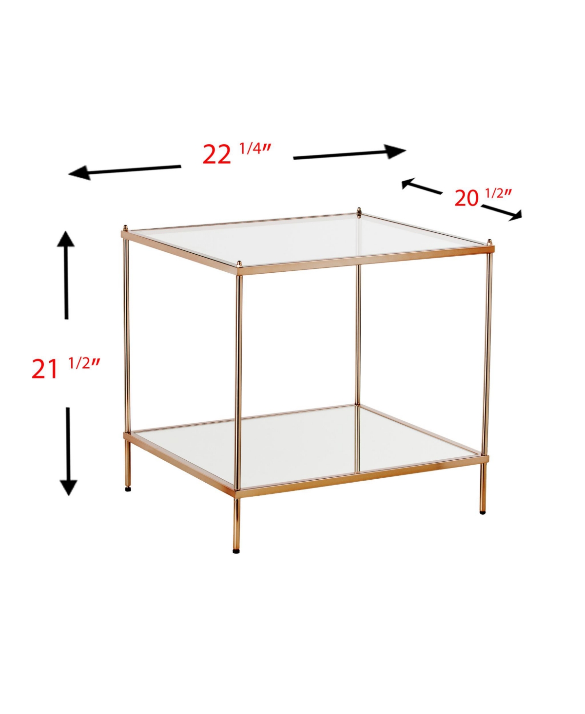 Glass Square End Table with Minimalist Design for Living Room