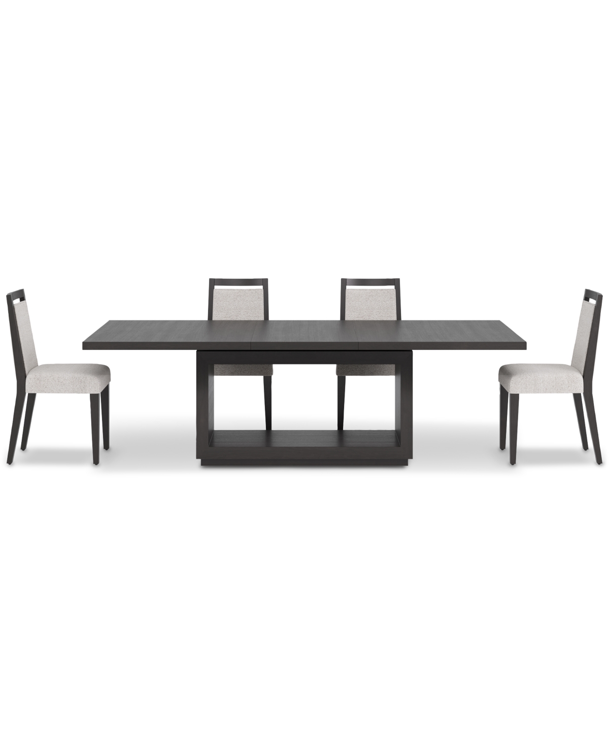 Macy's Tivie 5-pc. Dining Set (rectangular Table & 4 Wood Dining Chairs) In Black