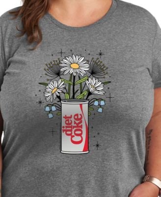 Plus Size Diet Coke Flowers Can Graphic T-Shirt