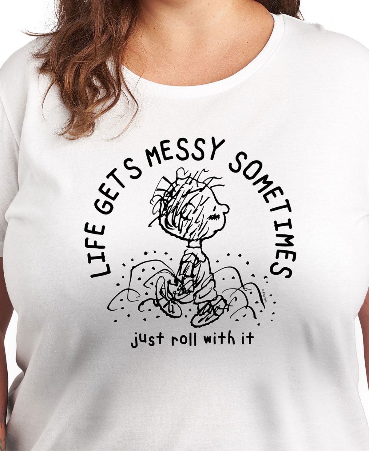 Hybrid Apparel Plus Size Peanuts Linus Life Gets Messy Graphic T-shirt
