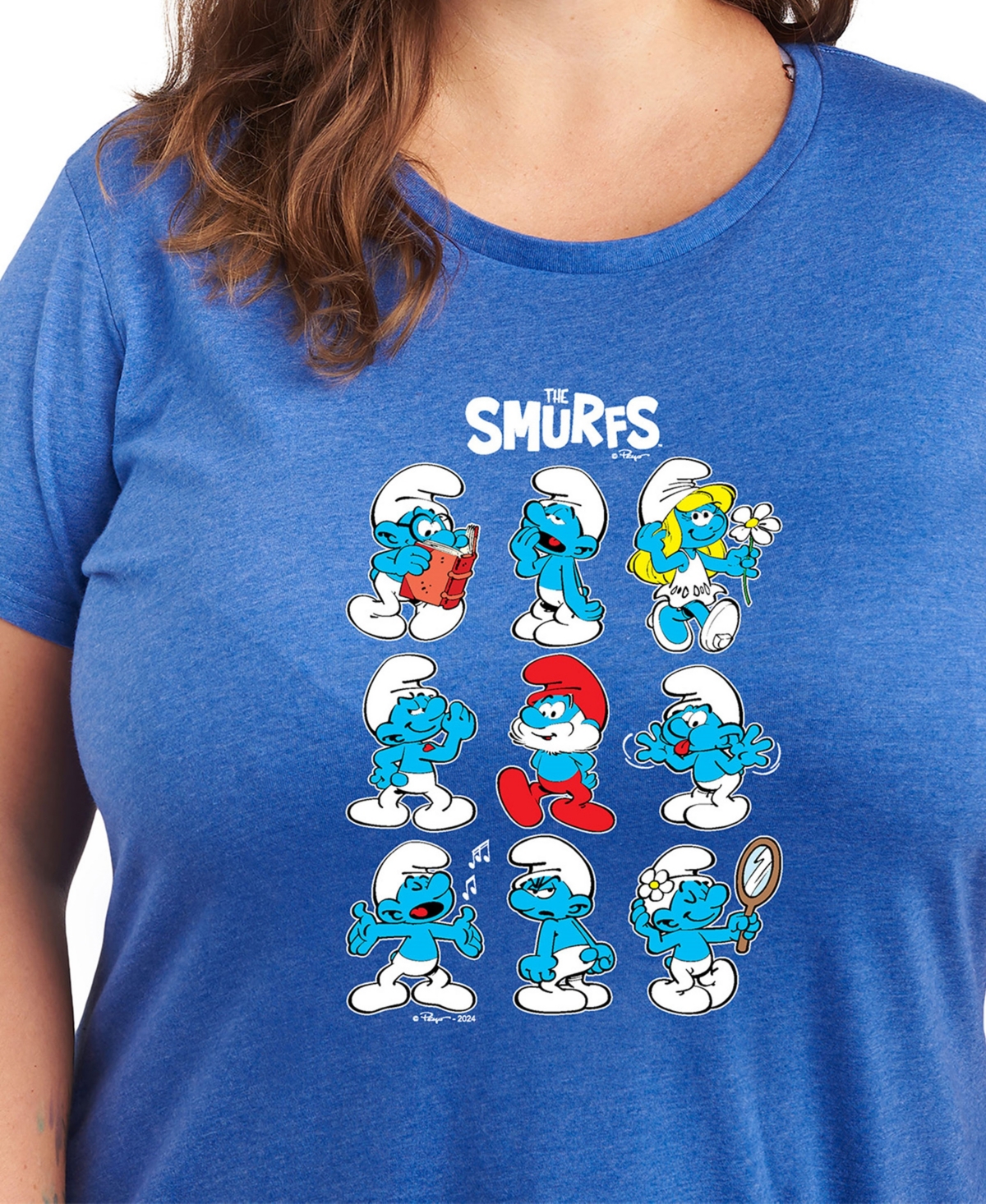 Hybrid Apparel Plus Size The Smurfs Group Graphic T-shirt