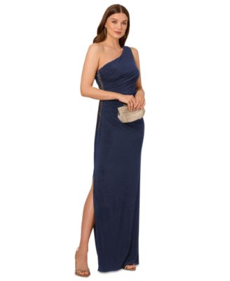 Women's One-Shoulder Embellished Gown