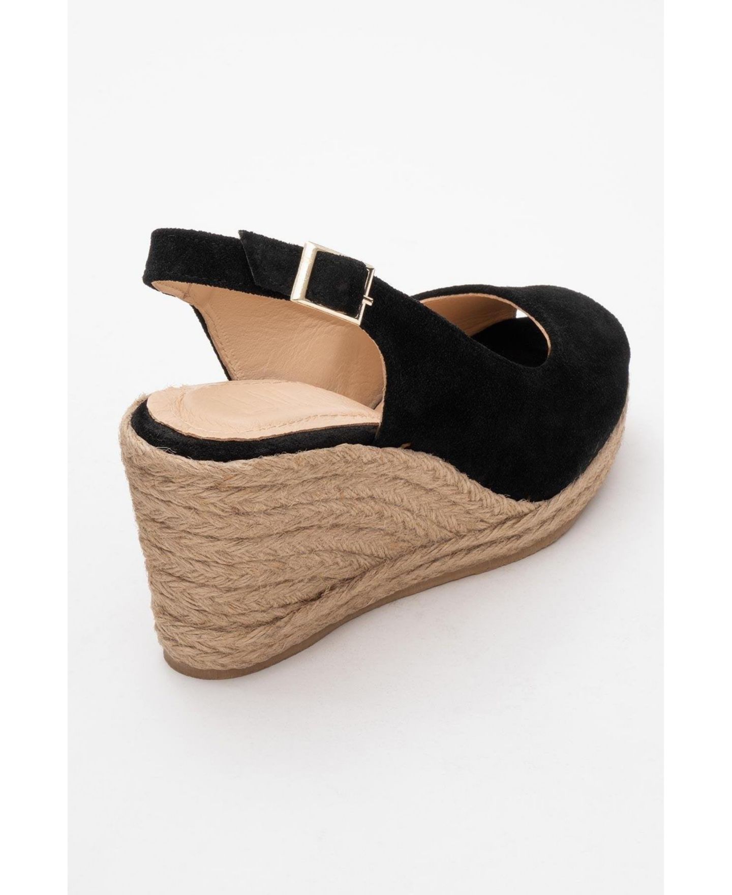Женские сандалии Forever & Always Shoes Ryan Suede Leather Espadrilles (Women), цвет: Чёрный замшевый кожаный — фото 4